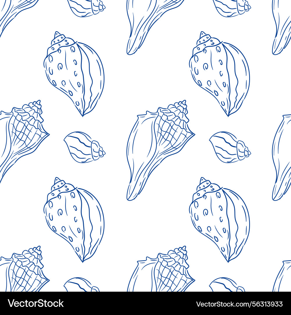 Seashell patterns designed for elegant beach Vector Image
