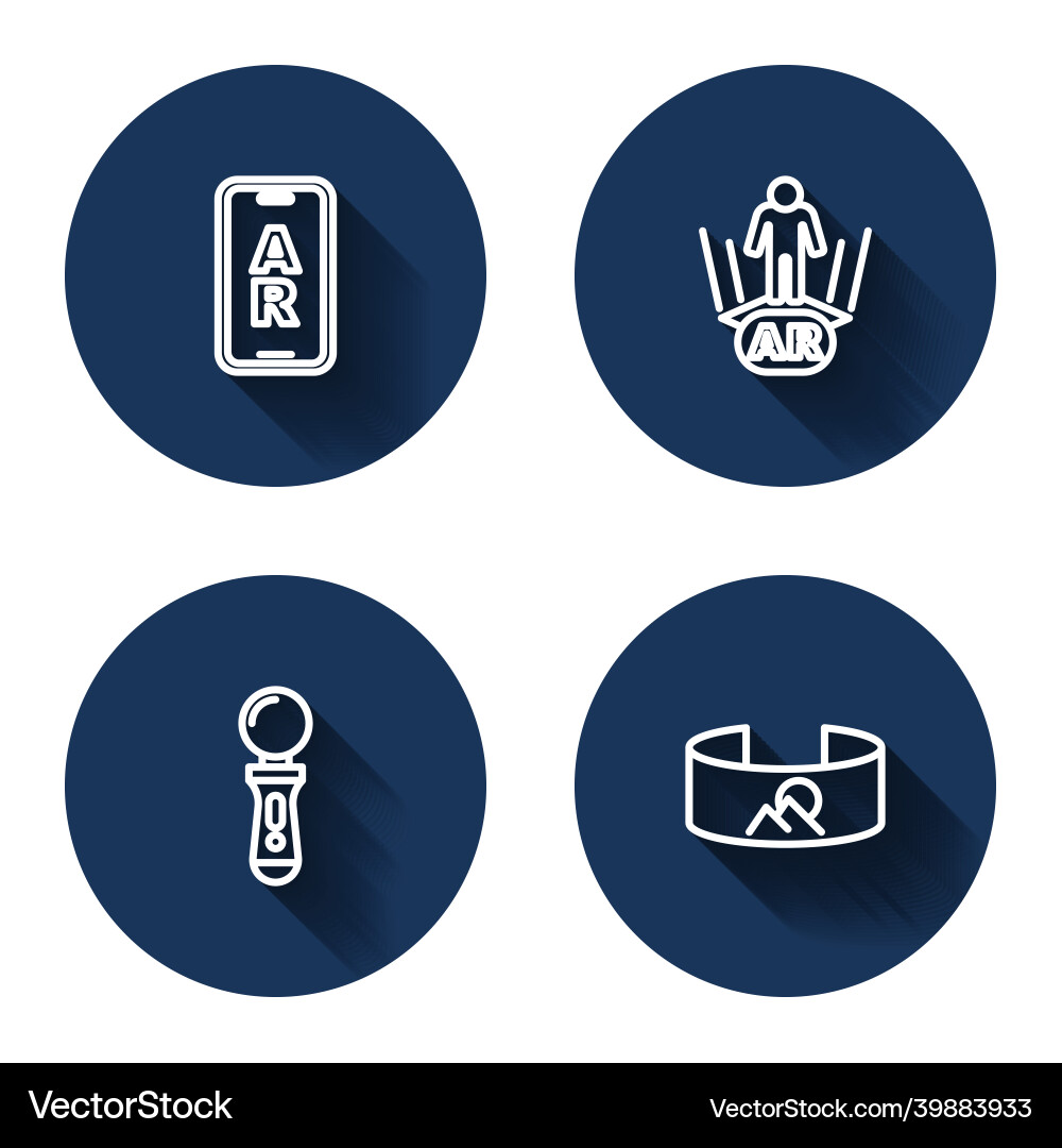 Set line augmented reality ar vr controller game Set line augmented reality ar vr controller game vector image