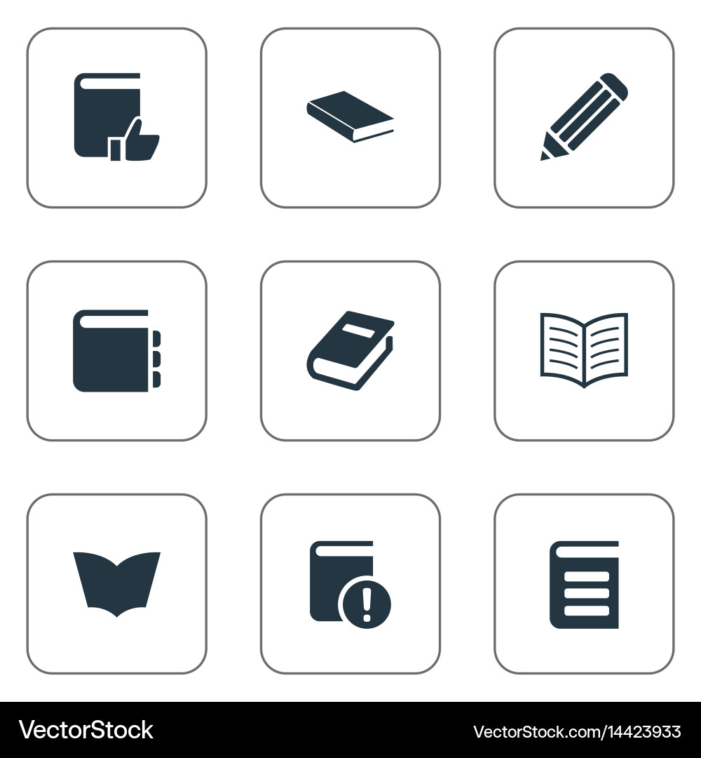 Set of simple reading icons vector image