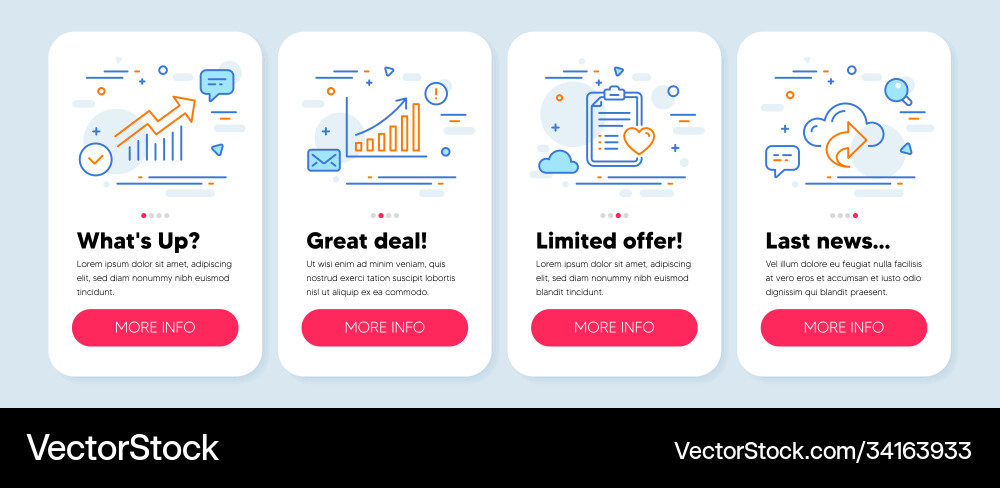 Set science icons such as graph chart demand vector image