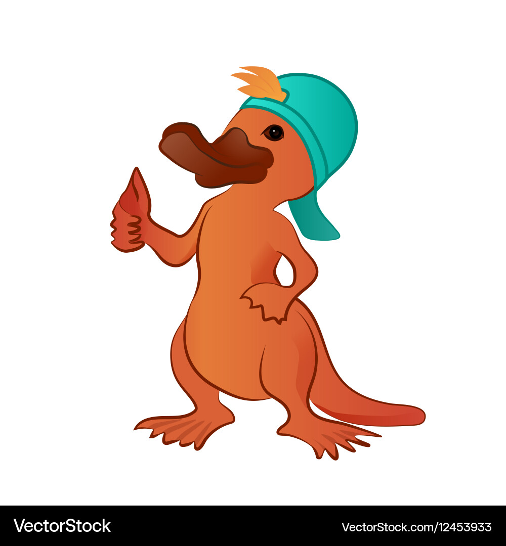 Smiling Platypus with Thumb Up Vector Image