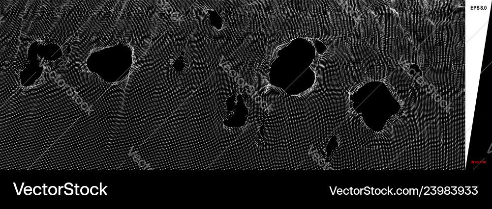 Spiderweb broken 3d grid surface technology Spiderweb broken 3d grid surface technology vector image