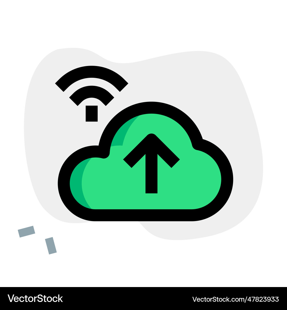 Uploading data over wireless from cloud storage vector image