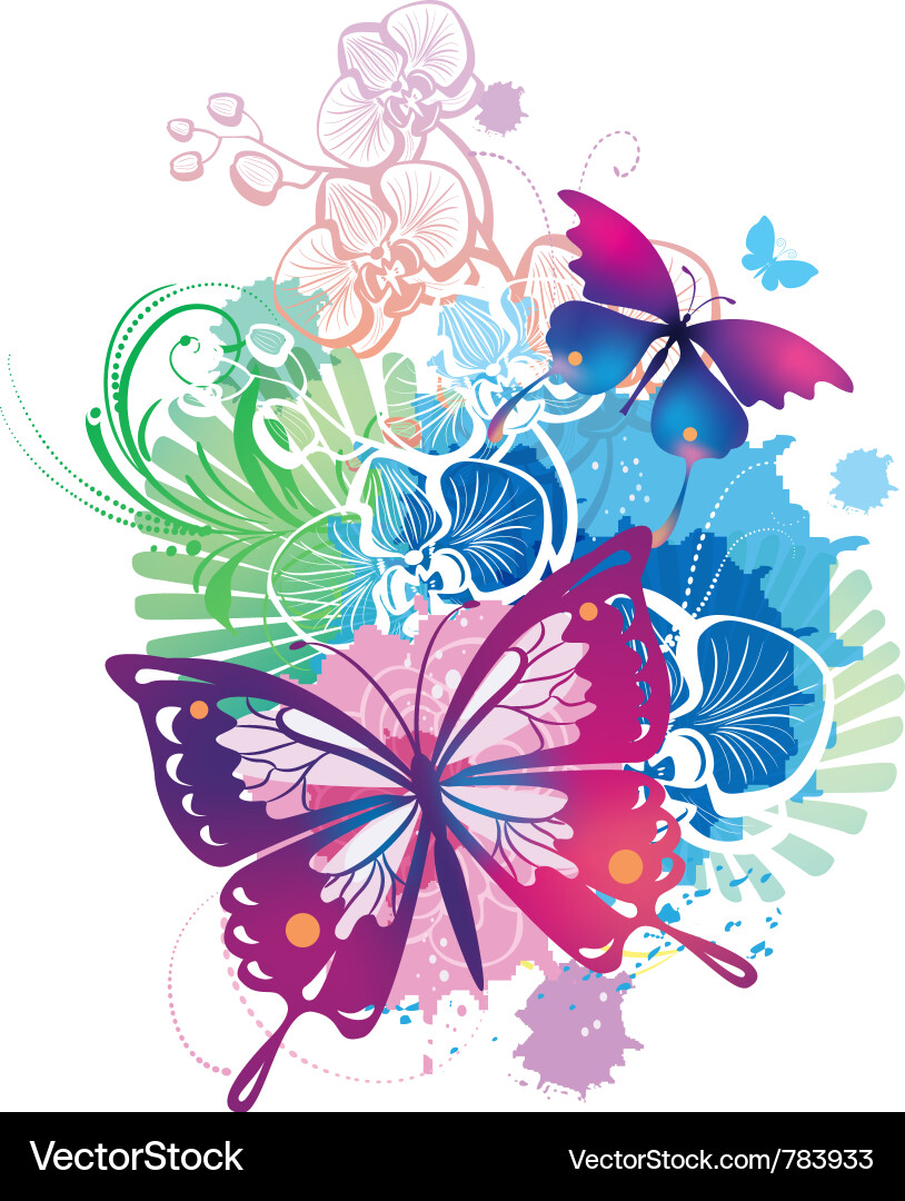With a butterflies Royalty Free Vector Image - VectorStock