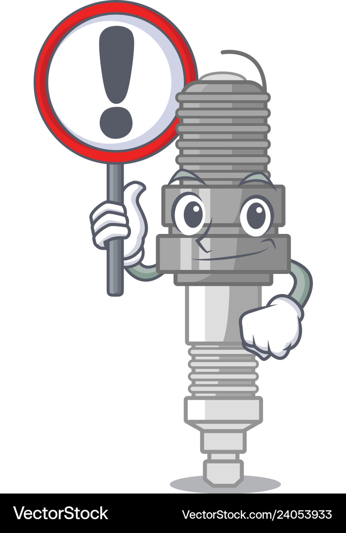 With sign spark plug in the character shape Vector Image