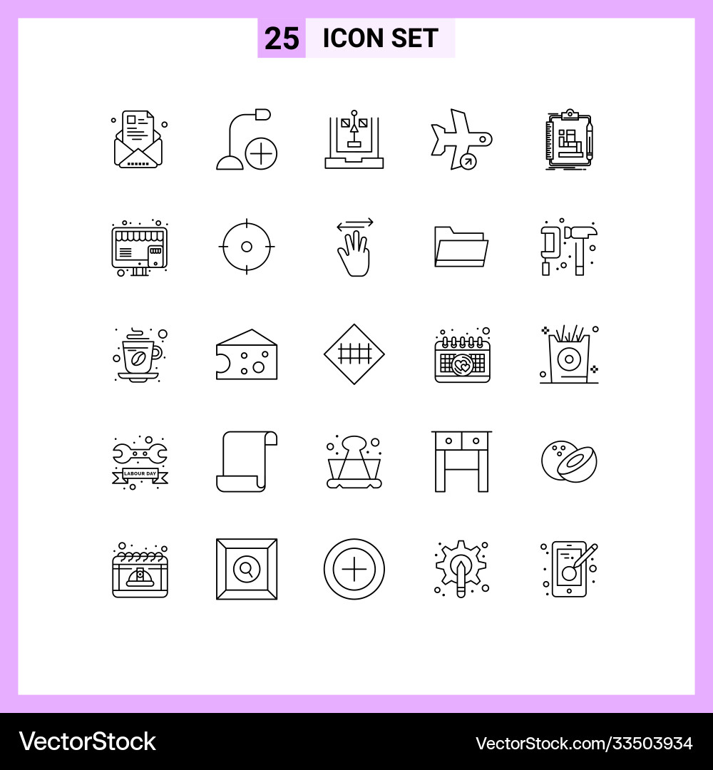 25 universal lines set for web and mobile Vector Image