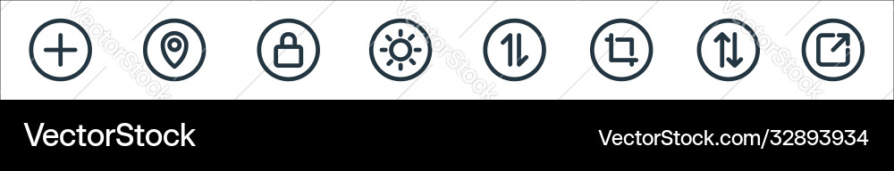 Basic ui line icons linear set quality Basic ui line icons linear set quality vector image