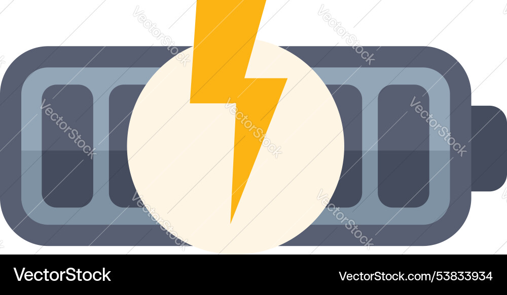 Battery icon showing energy status with lightning Battery icon showing energy status with lightning vector image