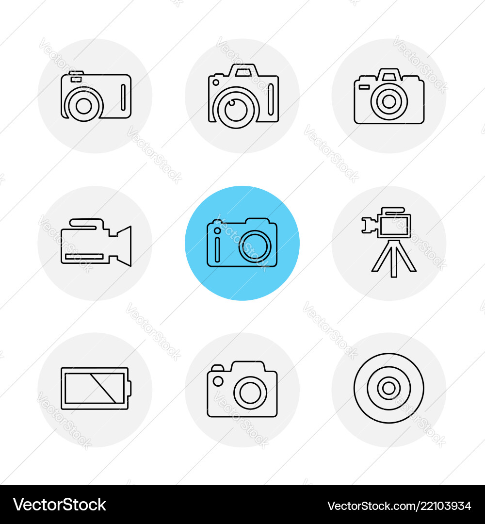 Camera recorder capture click photography vector image
