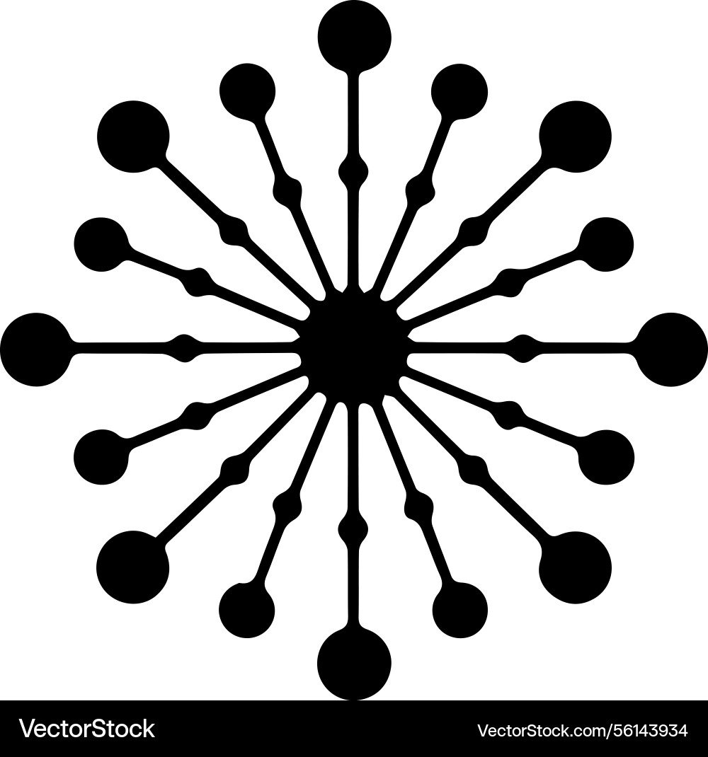Complex network hub spoke connection icon vector image