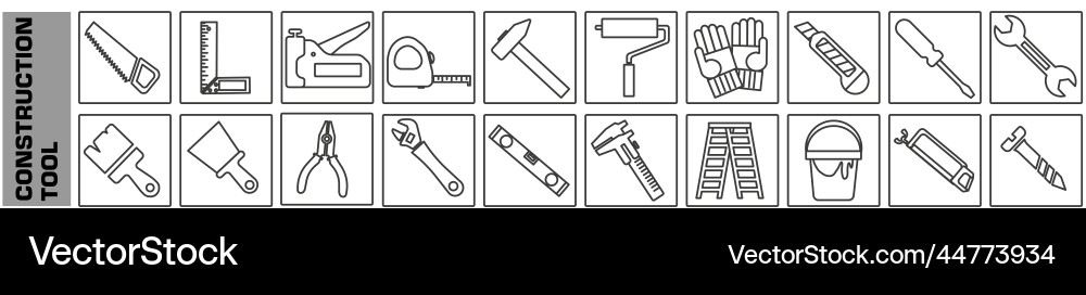 Construction tool icon collection Construction tool icon collection vector image