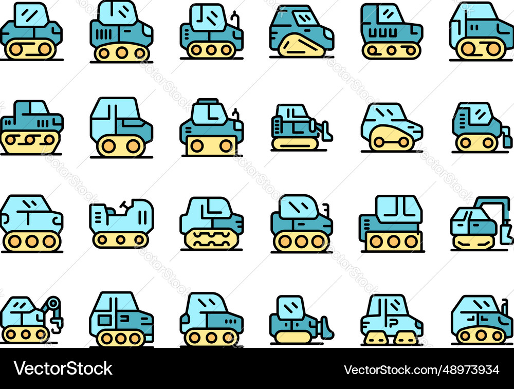 Crawler icons set color Vector Image