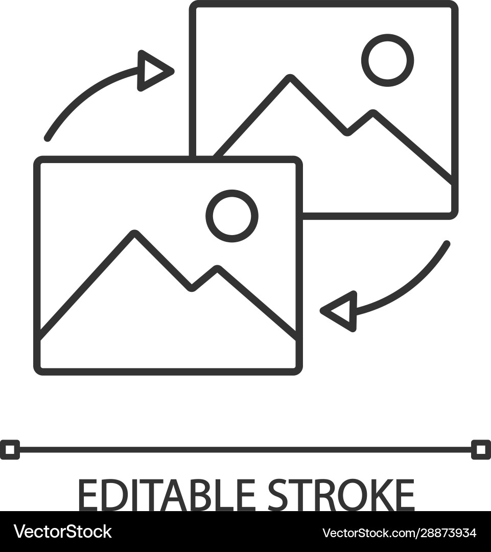 Data transforming linear icon Data transforming linear icon vector image