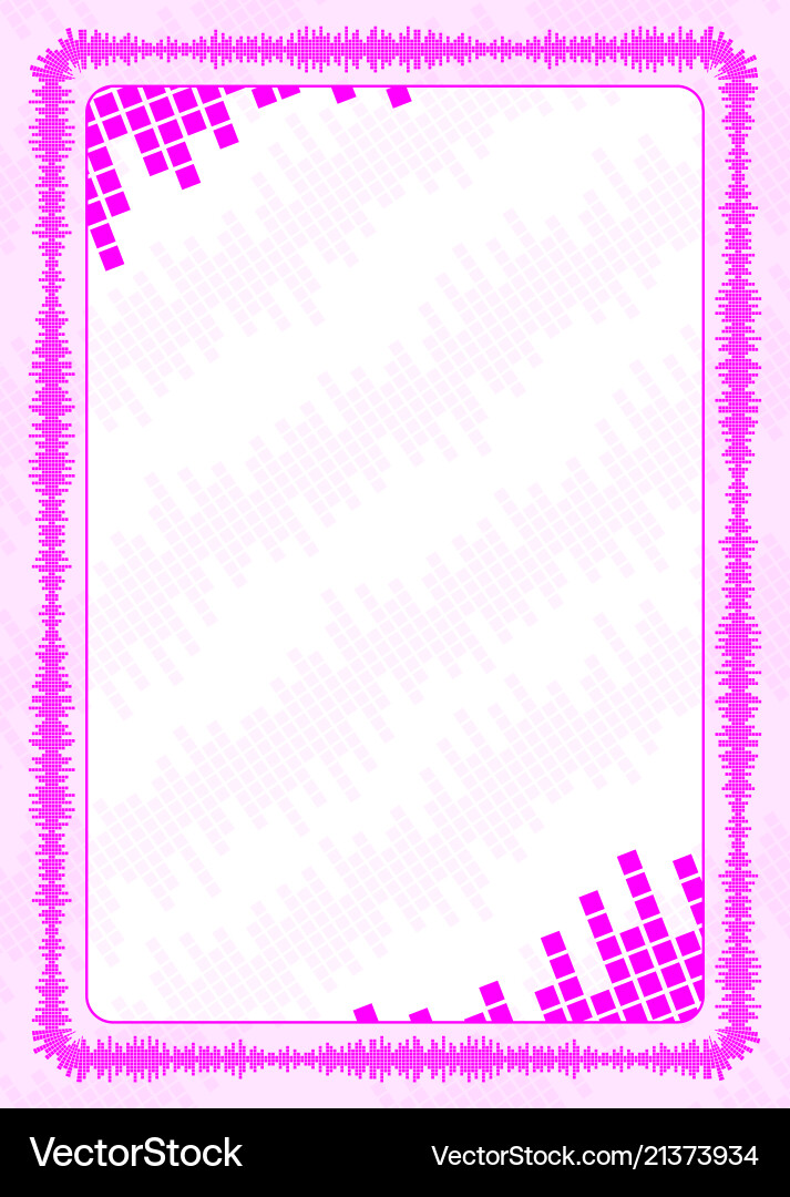 Frame and border with pink volume levels Frame and border with pink volume levels Vector Image