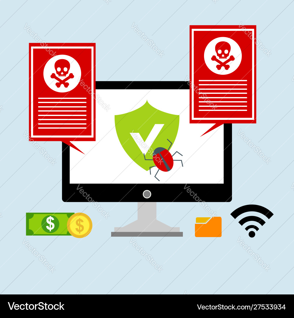Hacker activity computeralert notification Hacker activity computeralert notification vector image