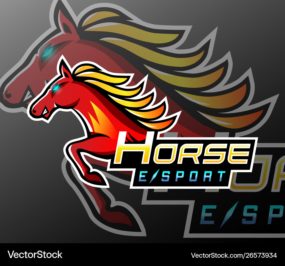 Horse sport mascot logo design vector image