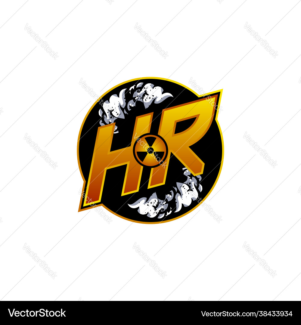 HR Gaming Monogram Logo Vector Image