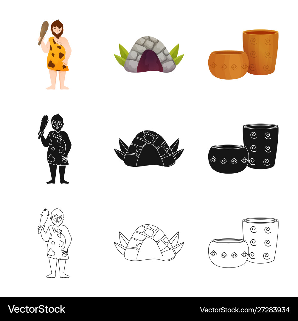 Isolated object evolution and neolithic symbol Isolated object evolution and neolithic symbol vector image