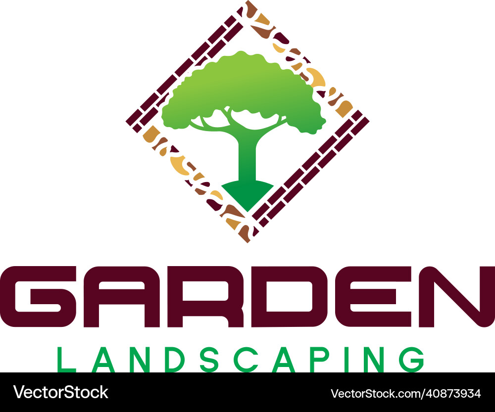 Modern Green Garden Logo Royalty Free Vector Image