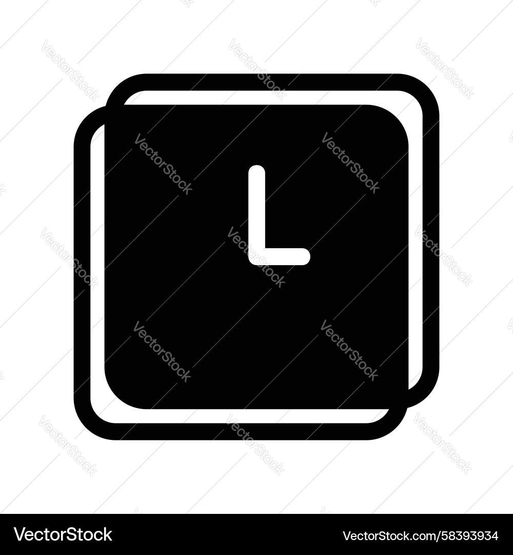 Modern Square Clock Icon Vector Image