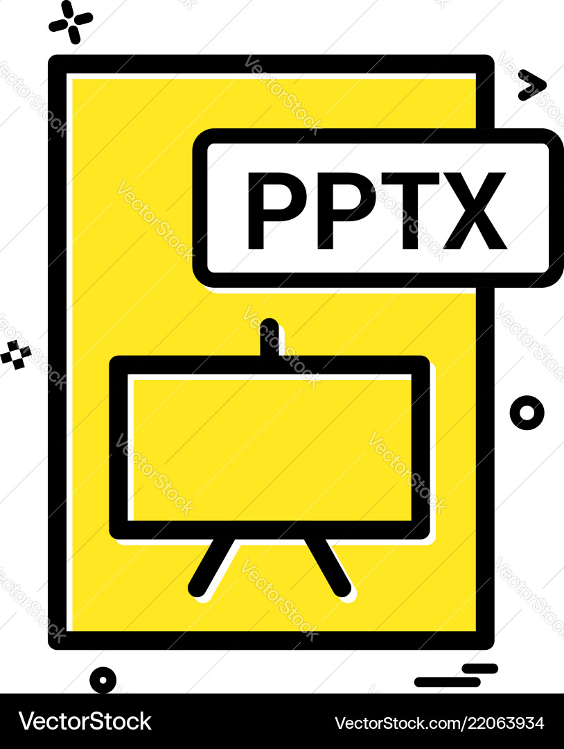 Pptx file format icon design Pptx file format icon design vector image