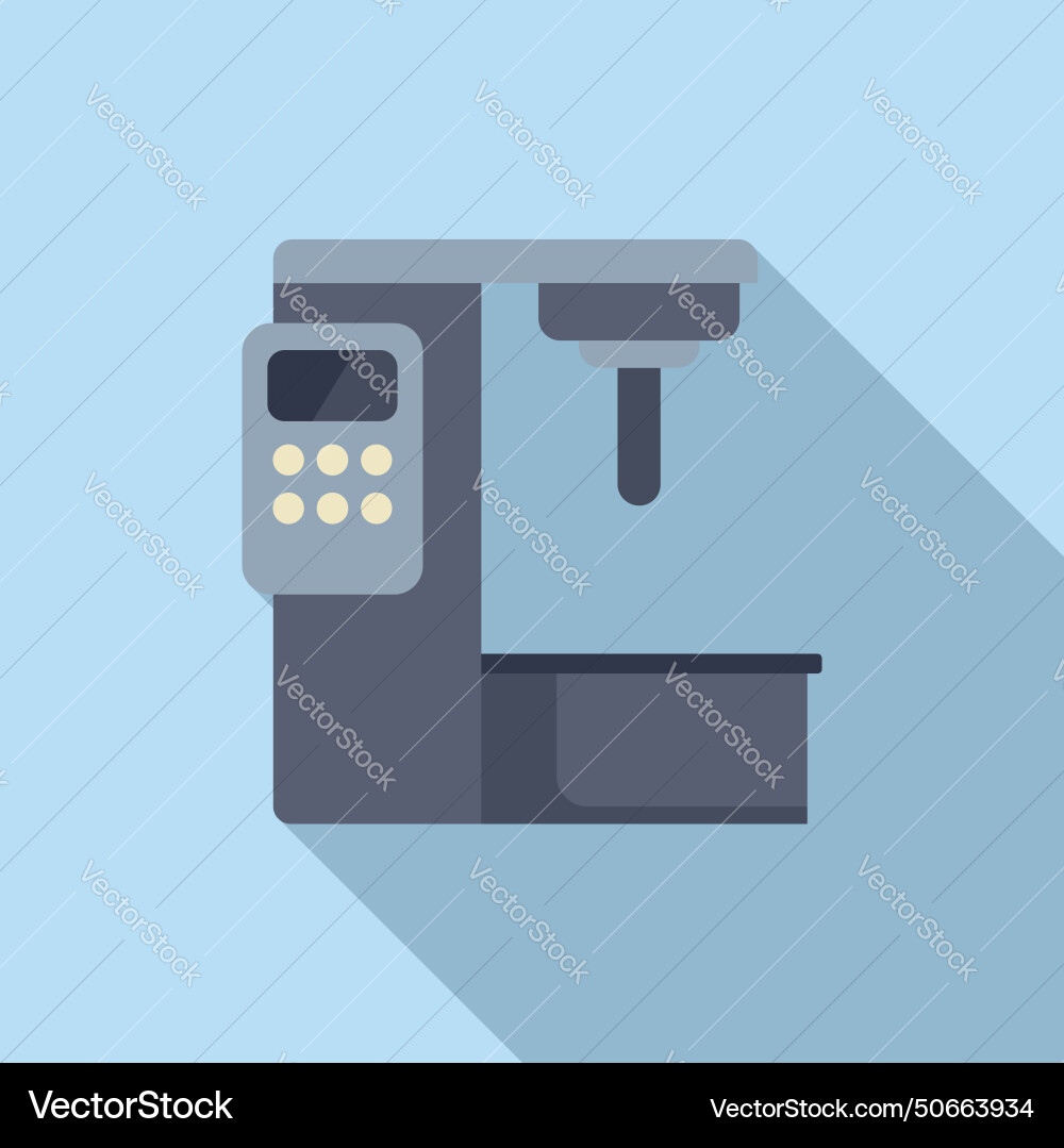 Press cnc machine icon flat computer Press cnc machine icon flat computer vector image
