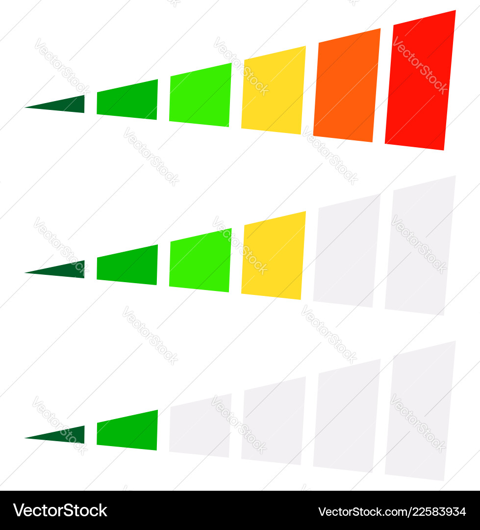 Progress bar level indicator in perspective Progress bar level indicator in perspective Vector Image