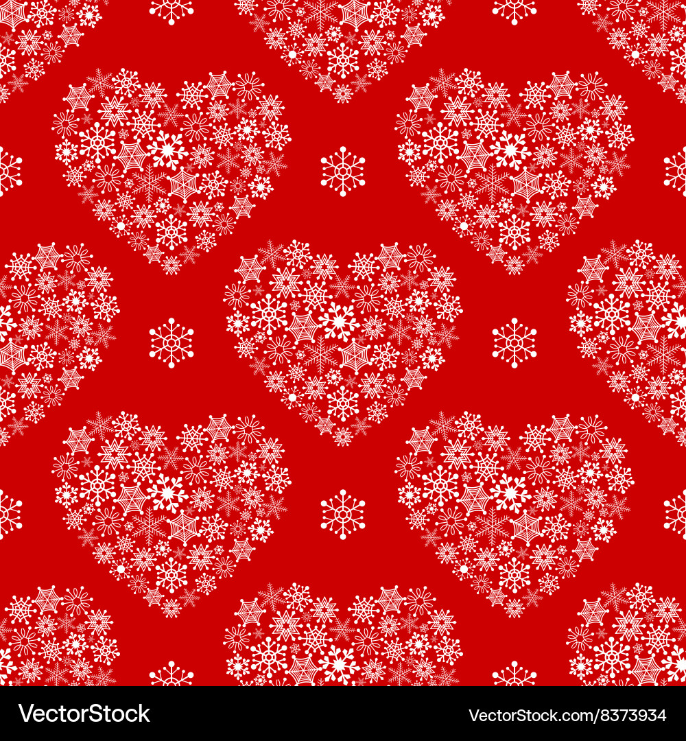 Red seamless pattern with hearts made vector image
