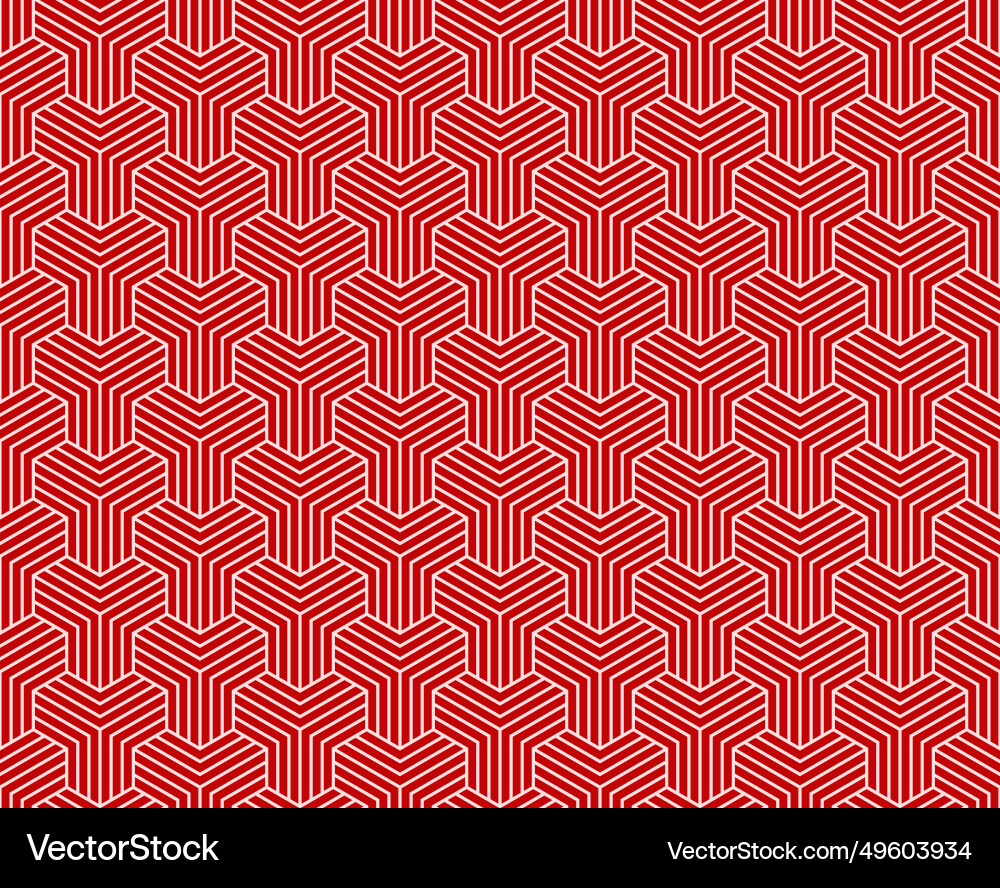 Seamless red abstract geometric y lines pattern Vector Image