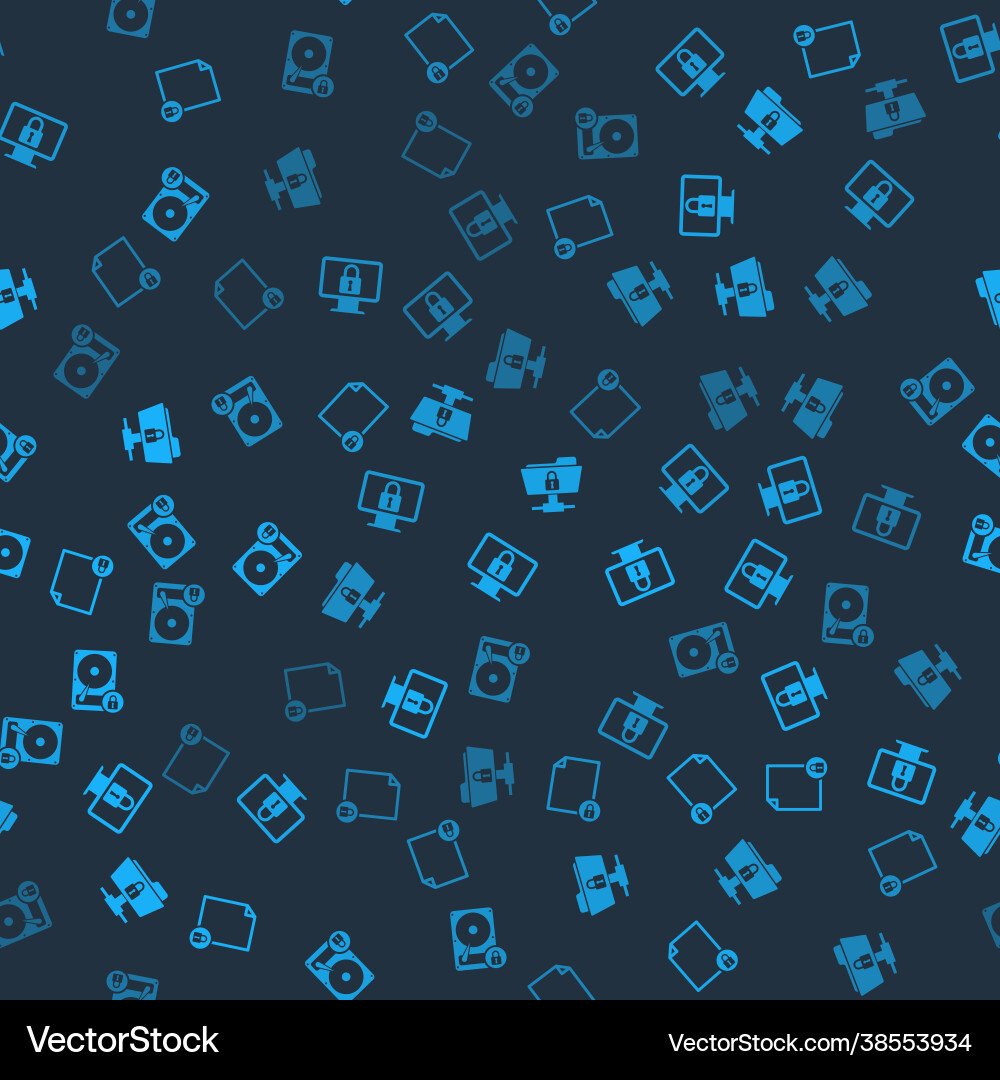 Set document and lock on monitor ftp folder vector image