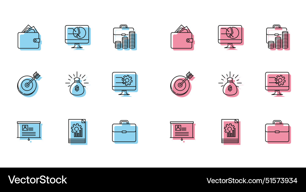 Set line board with resume document graph chart Set line board with resume document graph chart vector image