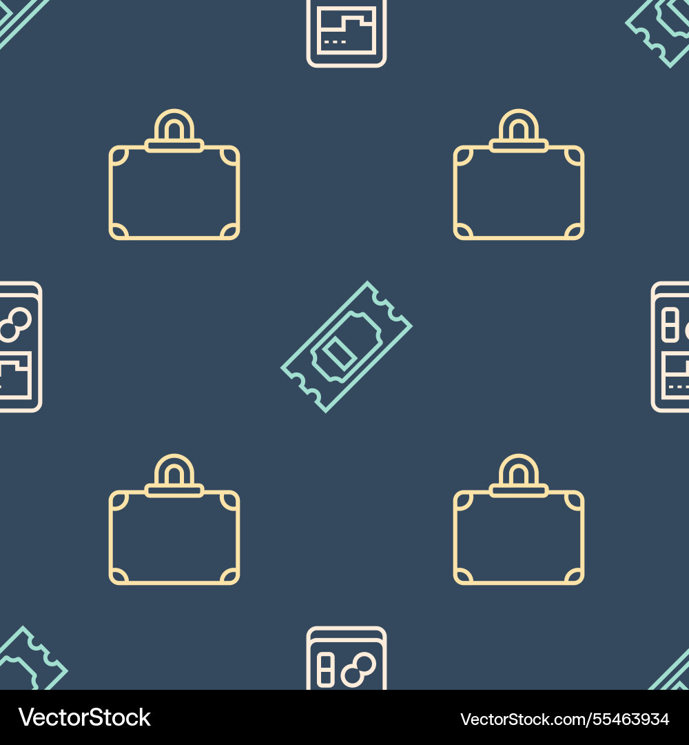 Set line portable video game console suitcase Set line portable video game console suitcase Vector Image