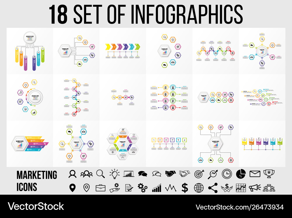 Set of infographics elements design template Set of infographics elements design template Vector Image