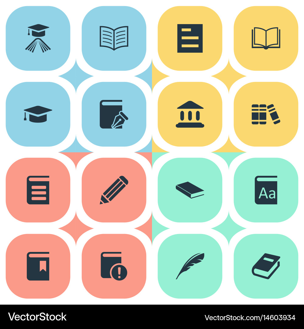 Set of simple reading icons vector image