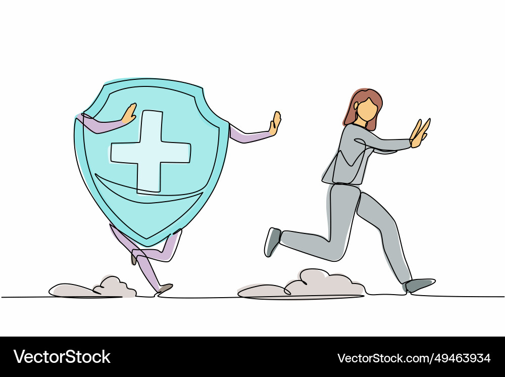Single continuous line drawing scared Single continuous line drawing scared Vector Image