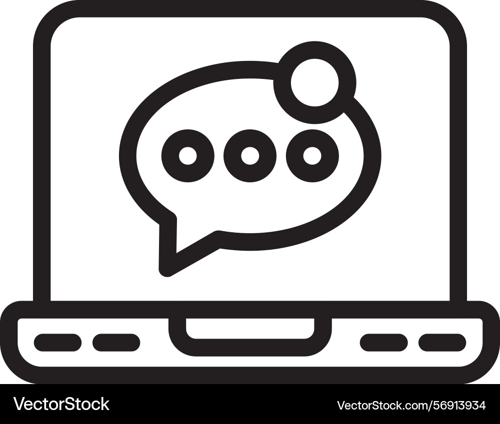 Sms notification linear style icon design vector image