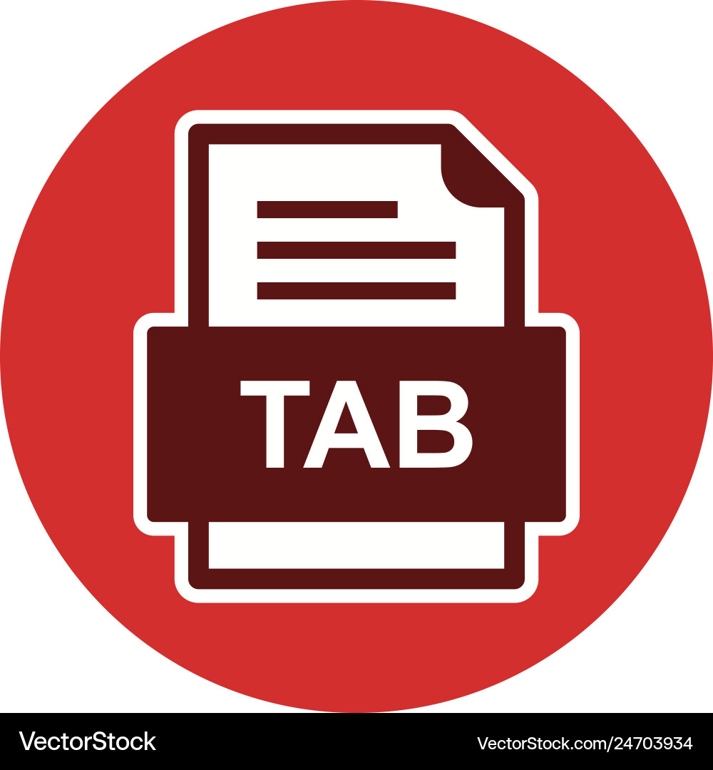 Tab file document icon Vector Image