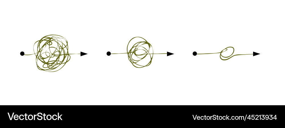 Tangle of lines unraveling the path Tangle of lines unraveling the path vector image