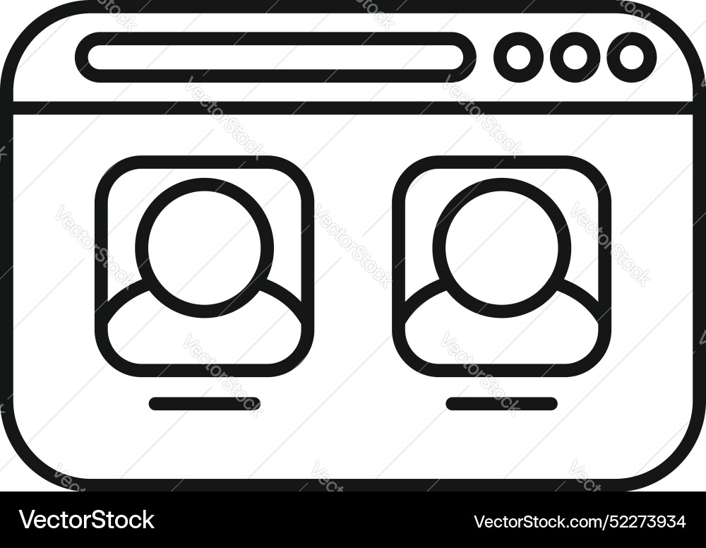 Web page showing user interface with two account Web page showing user interface with two account vector image