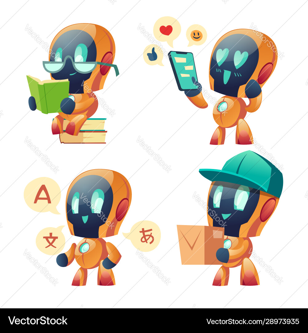 AI Robot Customer Support Set vector image