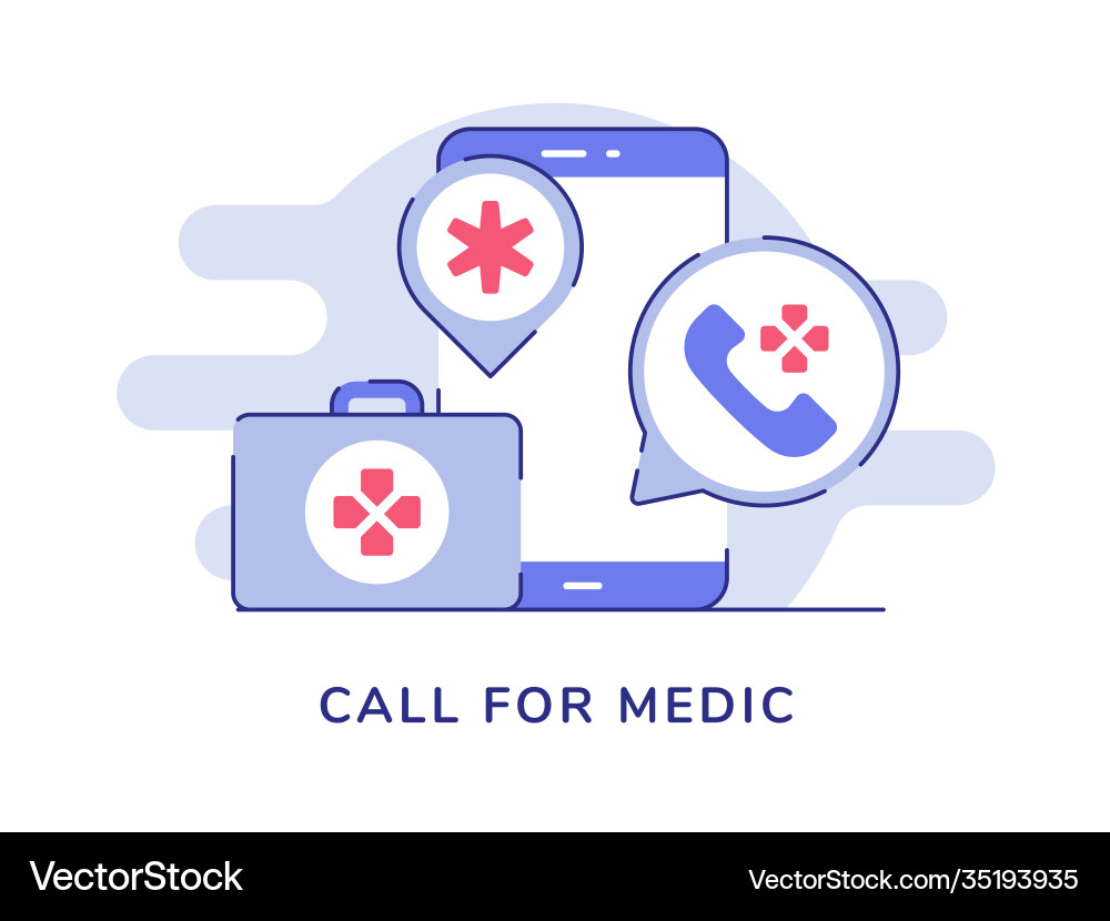 Call for medic concept pointer location Vector Image