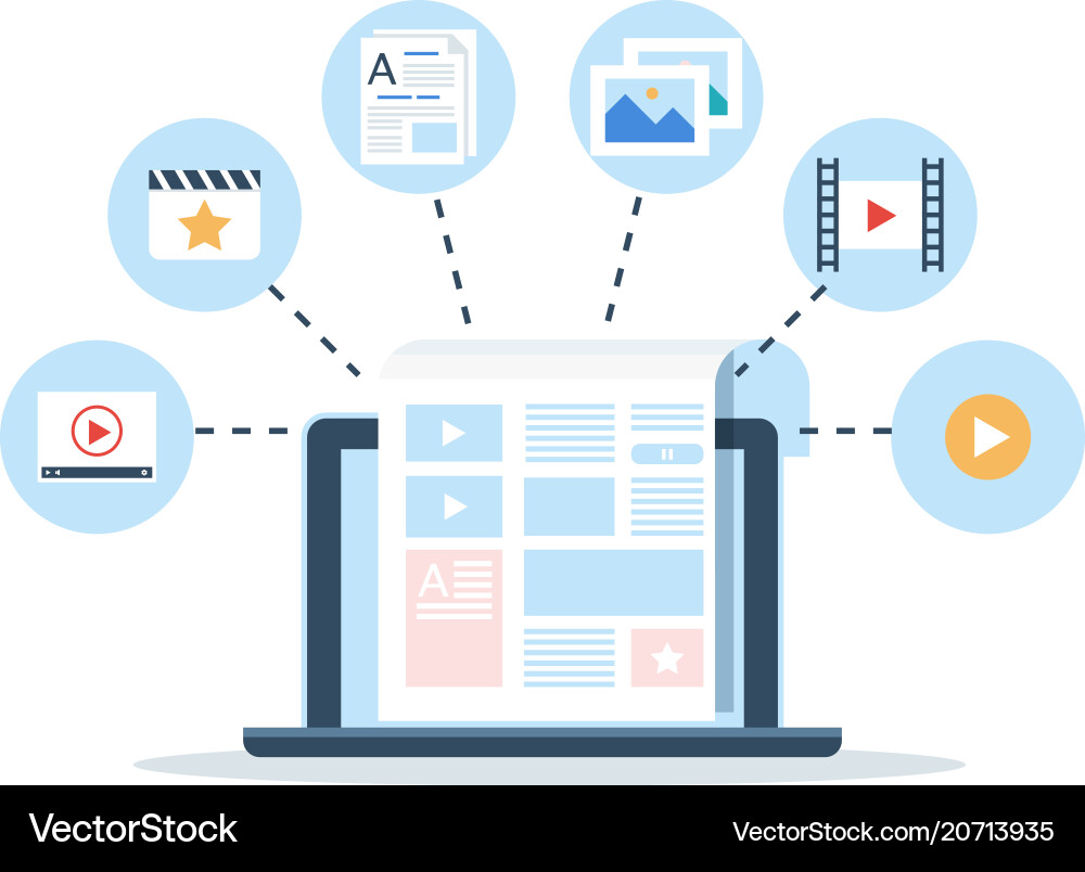 Content Marketing Blogging und smm Konzept Content Marketing Blogging und smm Konzept vektorbild