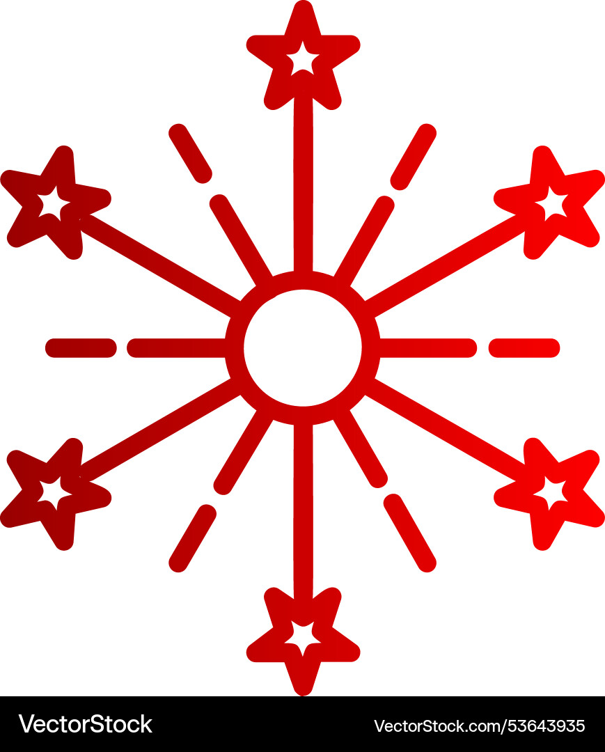 Fireworks line gradient icon Vector Image