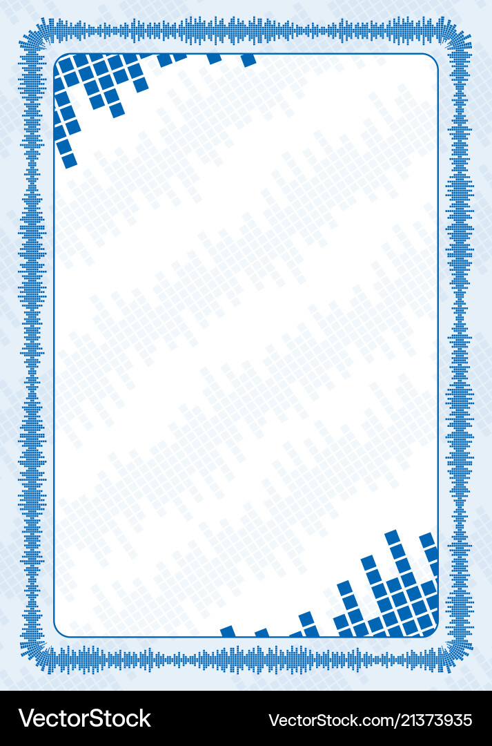 Frame and border with blue volume levels Frame and border with blue volume levels Vector Image