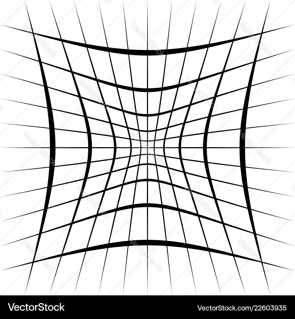 Grid mesh lattice with distortion warp effect vector image