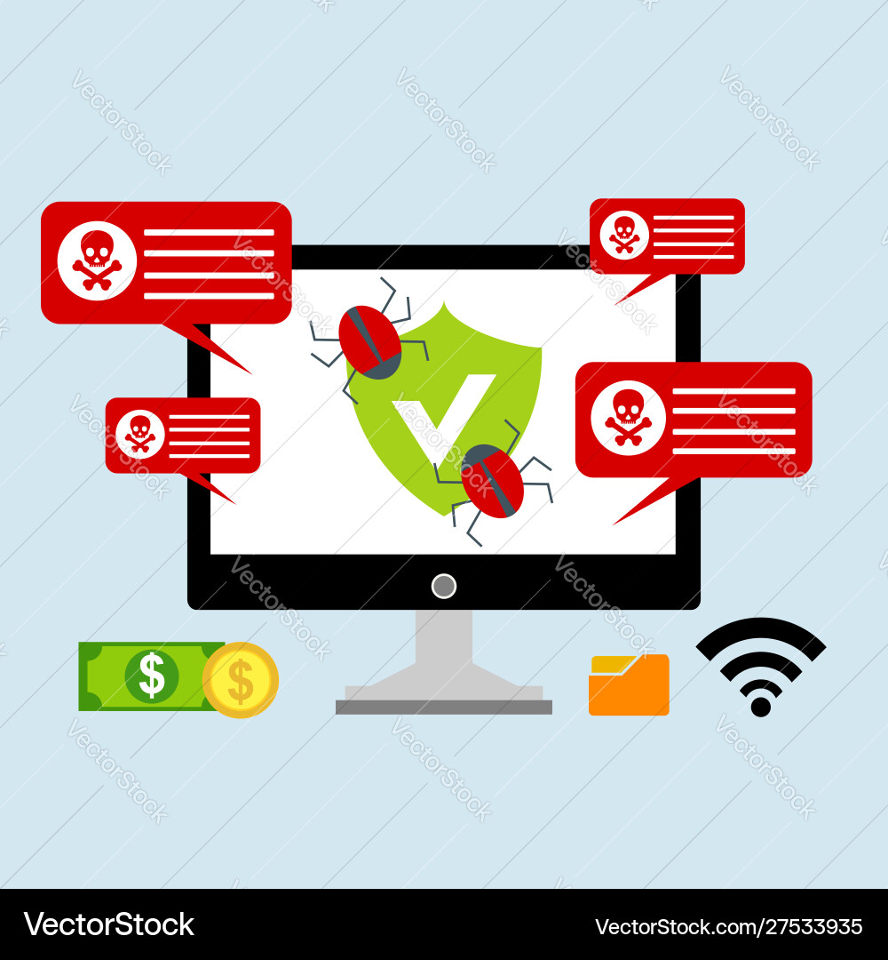 Hacker activity computeralert notification Hacker activity computeralert notification vector image
