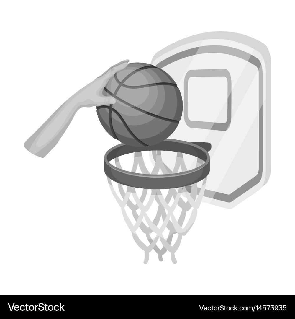Hand with a ball near the basketbasketball single Vector Image