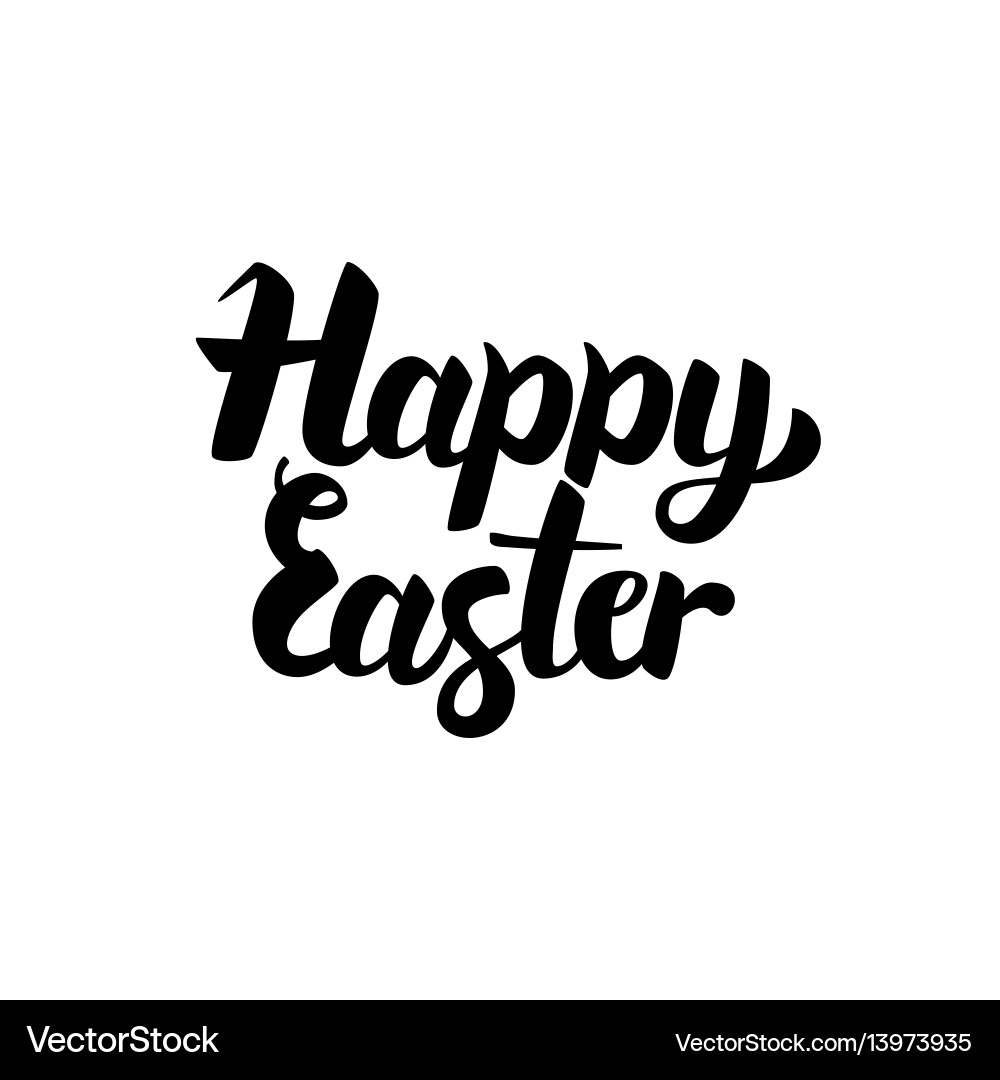 Happy easter handwritten lettering vector image