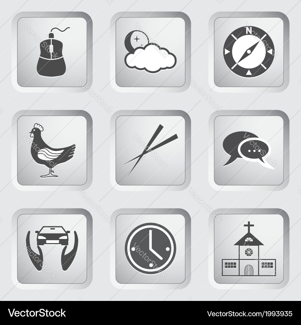 Icons on the buttons for web design set 4 Vector Image