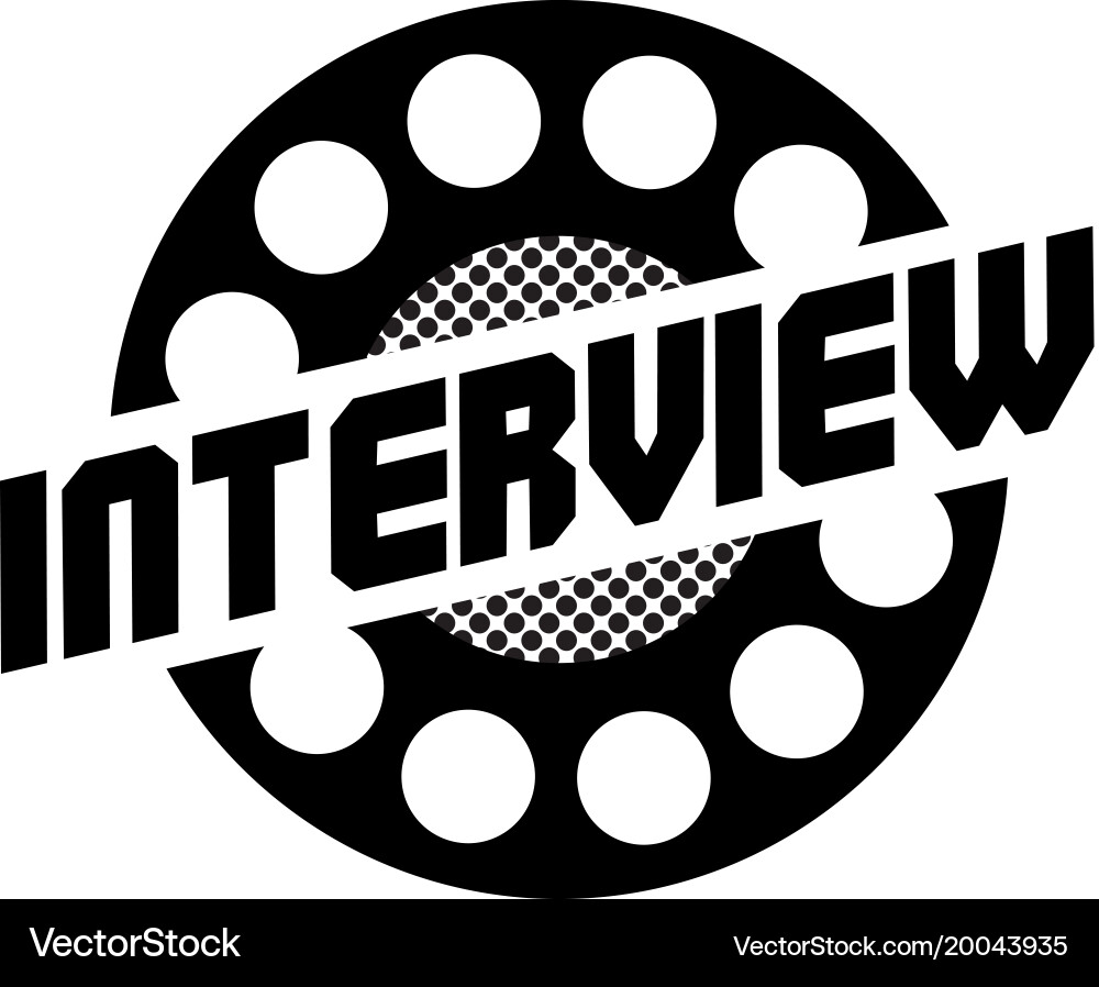 Interview typographic stamp Royalty Free Vector Image